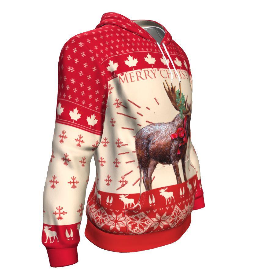 christmas-moose-canada-hoodie