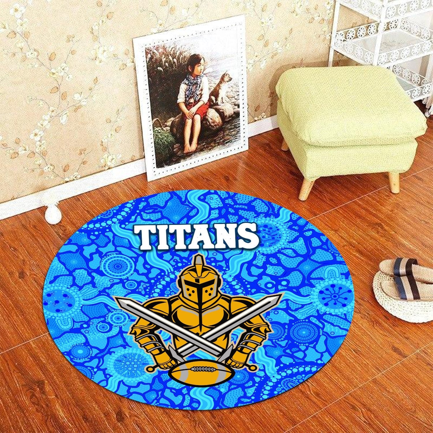 gold-coast-titans-round-carpet-indigenous-country-style-light-blue