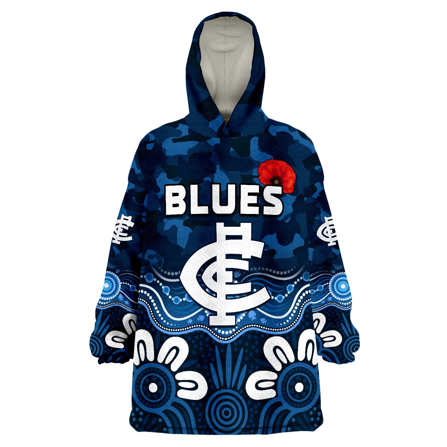blues-anzac-2022-carlton-football-aboriginal-poppy-wearable-blanket-hoodie