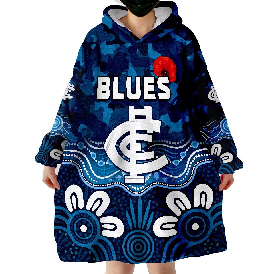 blues-anzac-2022-carlton-football-aboriginal-poppy-wearable-blanket-hoodie