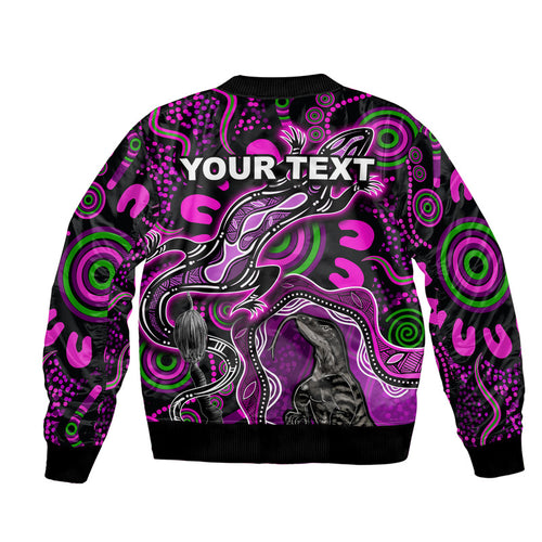custom-personalised-aboriginal-lizard-bomber-jacket-pink-color