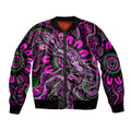 custom-personalised-aboriginal-lizard-bomber-jacket-pink-color