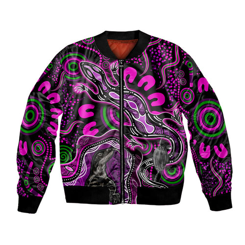 custom-personalised-aboriginal-lizard-bomber-jacket-pink-color