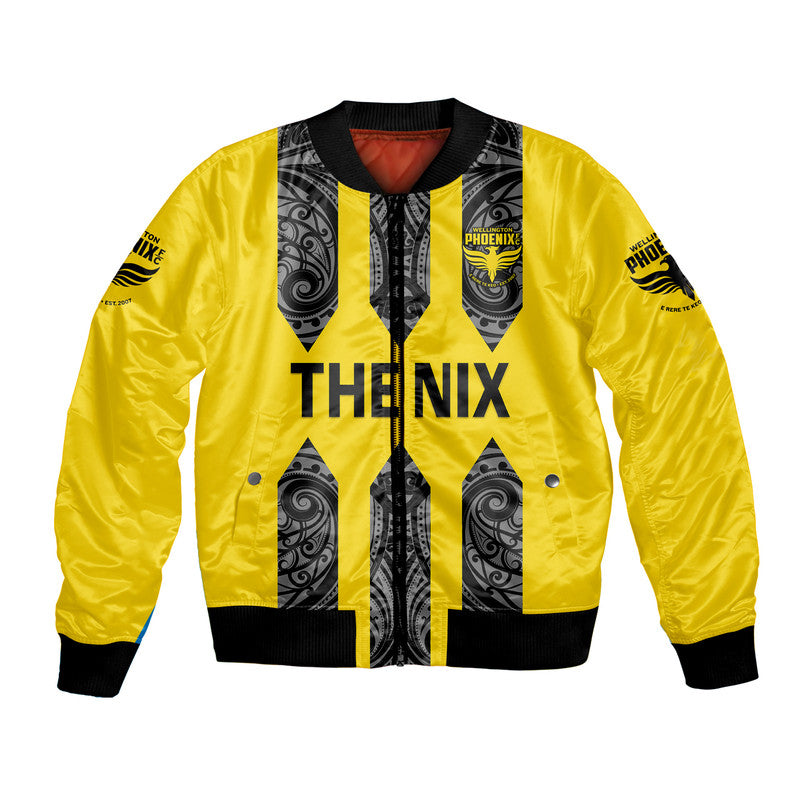 custom-personalised-wellington-phoenix-the-nix-maori-bomber-jacket-soccer-club-original-style-yellow
