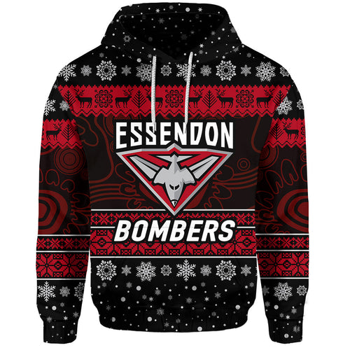 custom-personalised-essendon-bombers-hoodie-christmas-simple-style-black