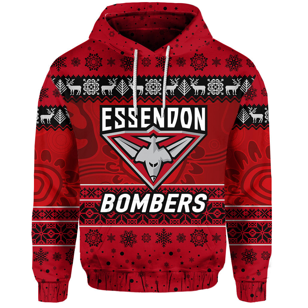 custom-personalised-essendon-bombers-hoodie-christmas-simple-style-red