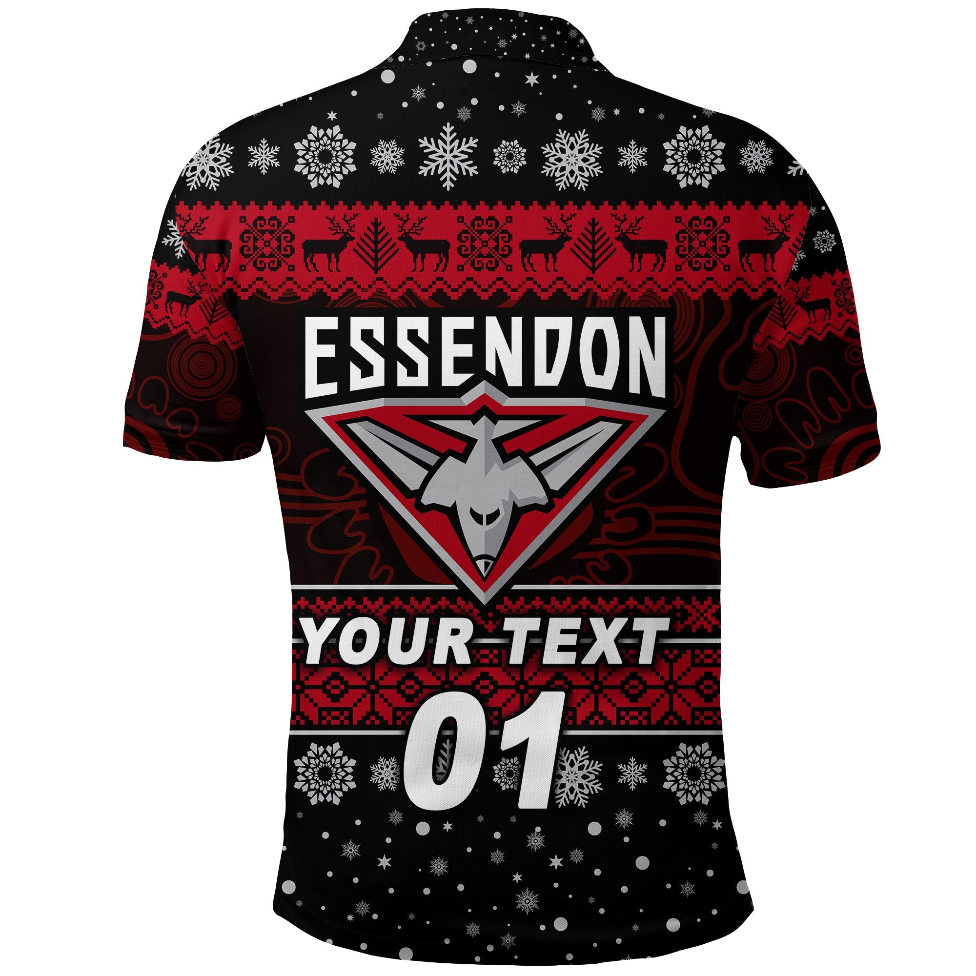 custom-personalised-essendon-bombers-polo-shirt-christmas-simple-style-black