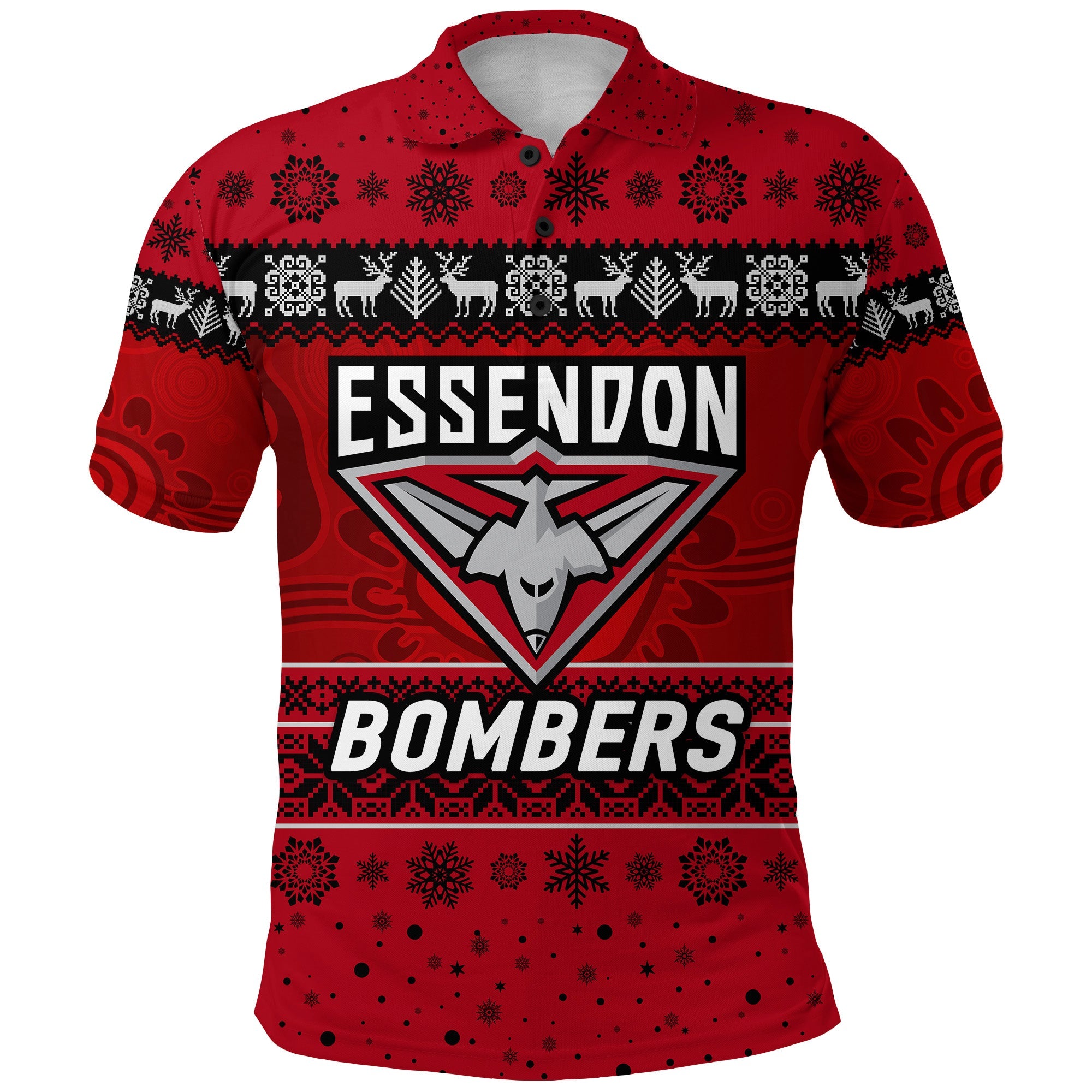 custom-personalised-essendon-bombers-polo-shirt-christmas-simple-style-red