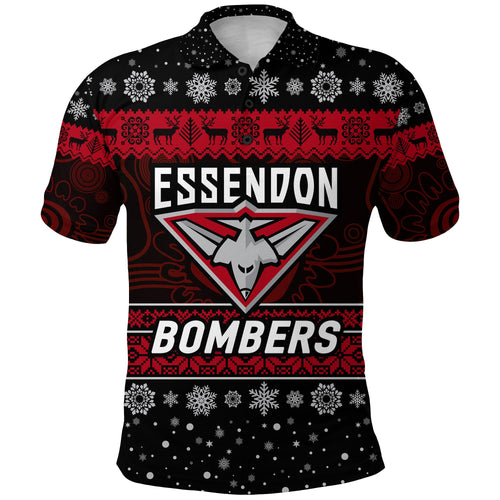 custom-personalised-essendon-bombers-polo-shirt-christmas-simple-style-black