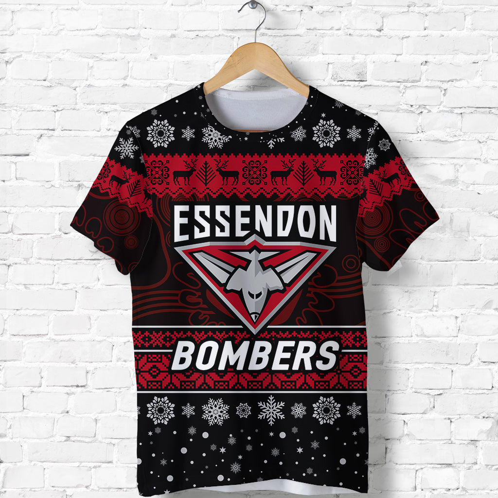 essendon-bombers-t-shirt-christmas-simple-style-black