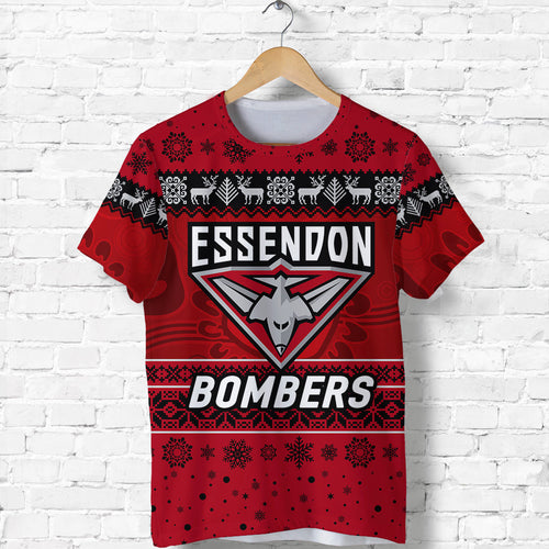 essendon-bombers-t-shirt-christmas-simple-style-red