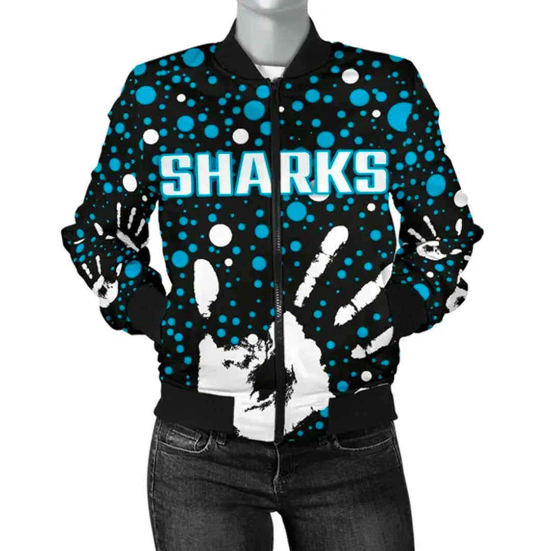 sharks-indigenous-womens-bomber-jacket-minimalism-version