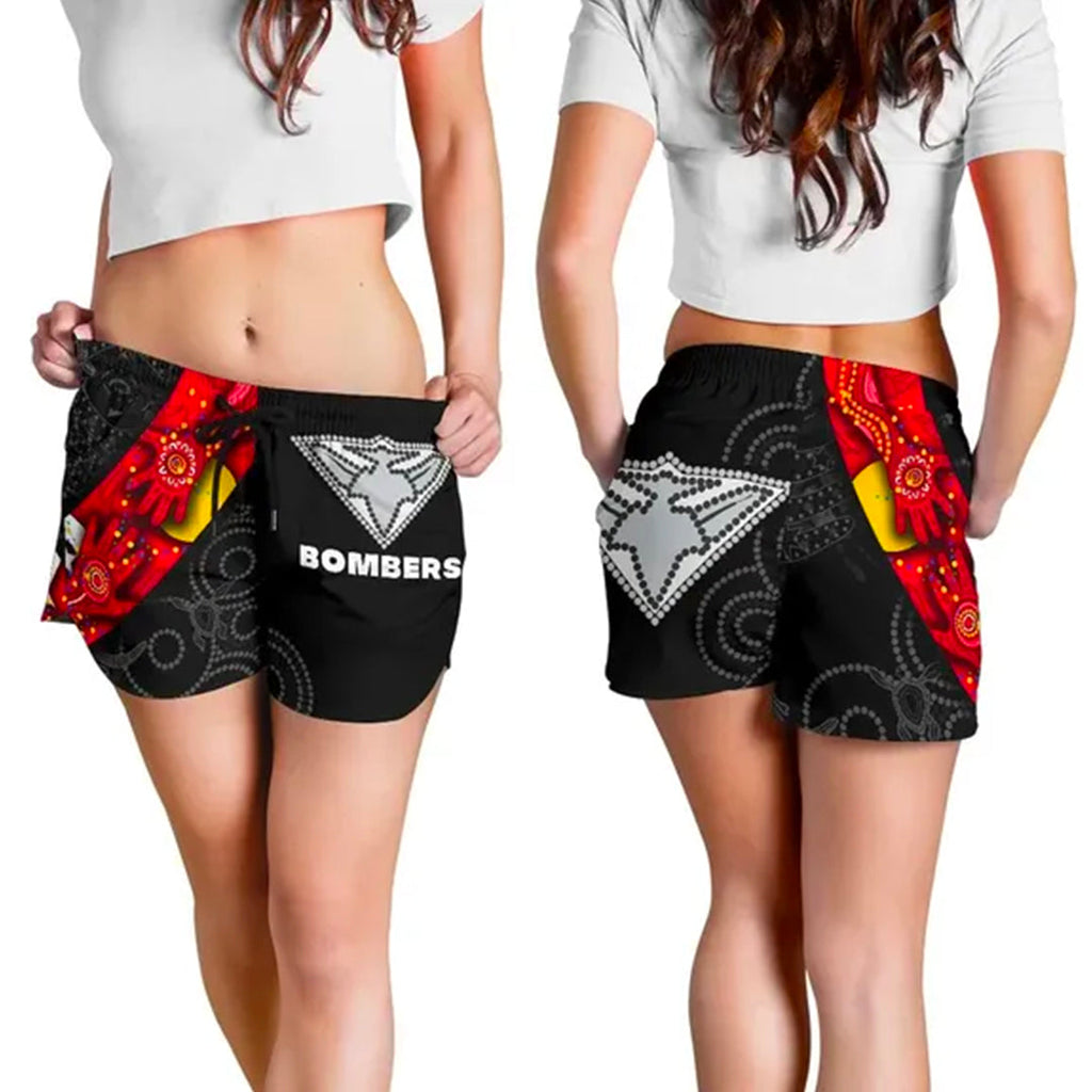 Bombers Naidoc Week All Over Print Women's Shorts Essendon Ingenious - Vibe Hoodie