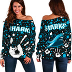 Sharks Indigenous Women's Off Shoulder Sweater Minimalism Version - Vibe Hoodie