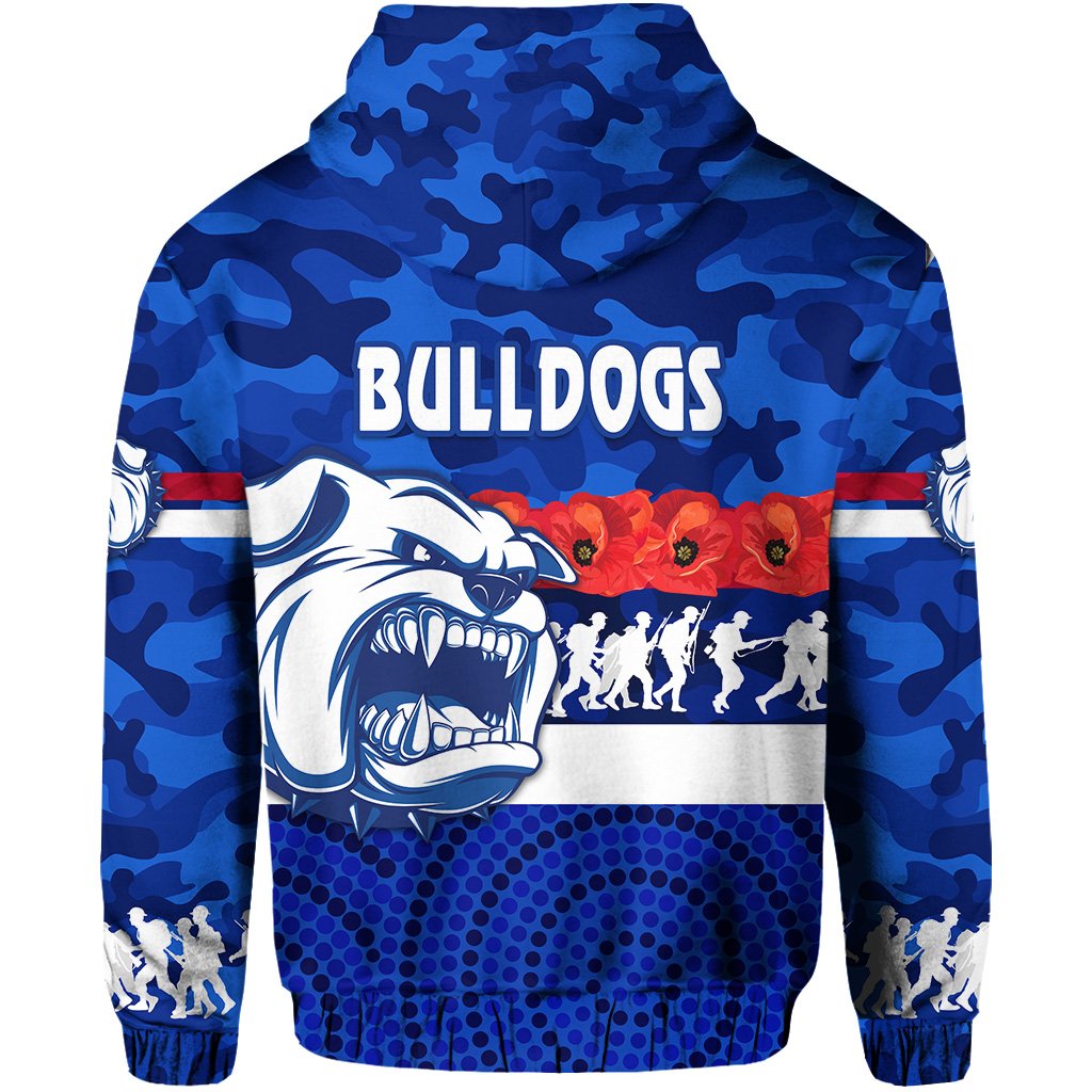 Western Bulldogs Hoodie Anzac Day Poppy Flower