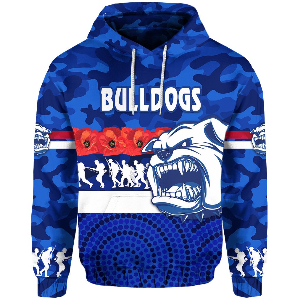 Western Bulldogs Hoodie Anzac Day Poppy Flower