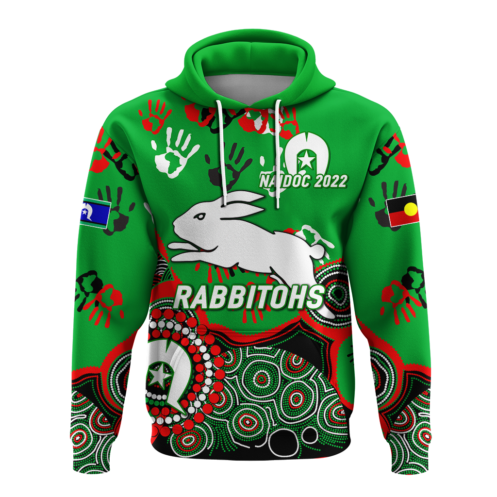 custom-personalised-rabbitohs-rugby-naidoc-2022-aboriginal-hoodie