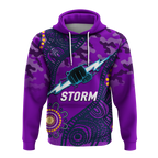 (Custom Personalised) Storm Rugby ANZAC Day Camouflage Indigenous Art Hoodie - LT12
