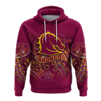 (Custom Personalised) Brisbane Broncos Rugby Indigenous Hoodie - LT12