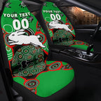 (Custom Personalised) Rabbitohs Rugby Aboriginal Art Car Seat Covers - LT12