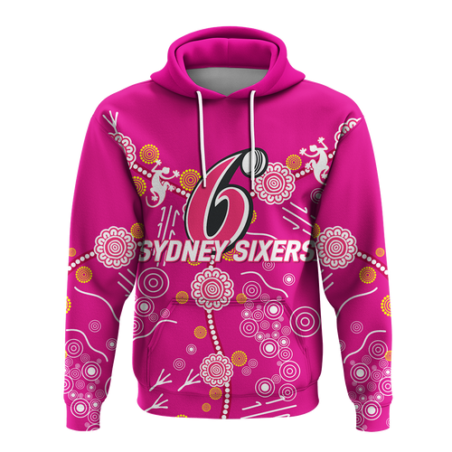 (Custom Personalised) Sydney Sixers Aboriginal Art Cricket 2022 Hoodie - LT12