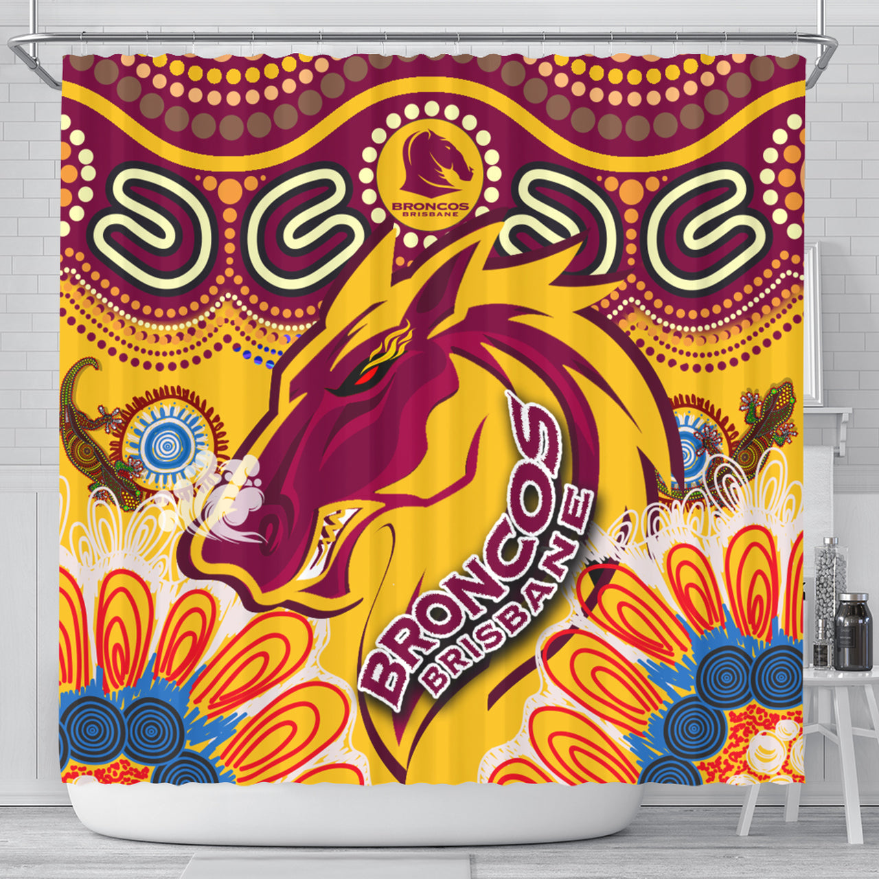 broncos-2022-rugby-custom-shower-curtain-indigenous-super-broncos-with-aussie-gecko