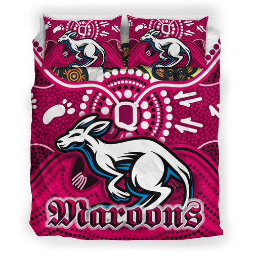 maroons-rugby-aboriginal-custom-bedding-set-the-cane-toads-with-indigenous-koala