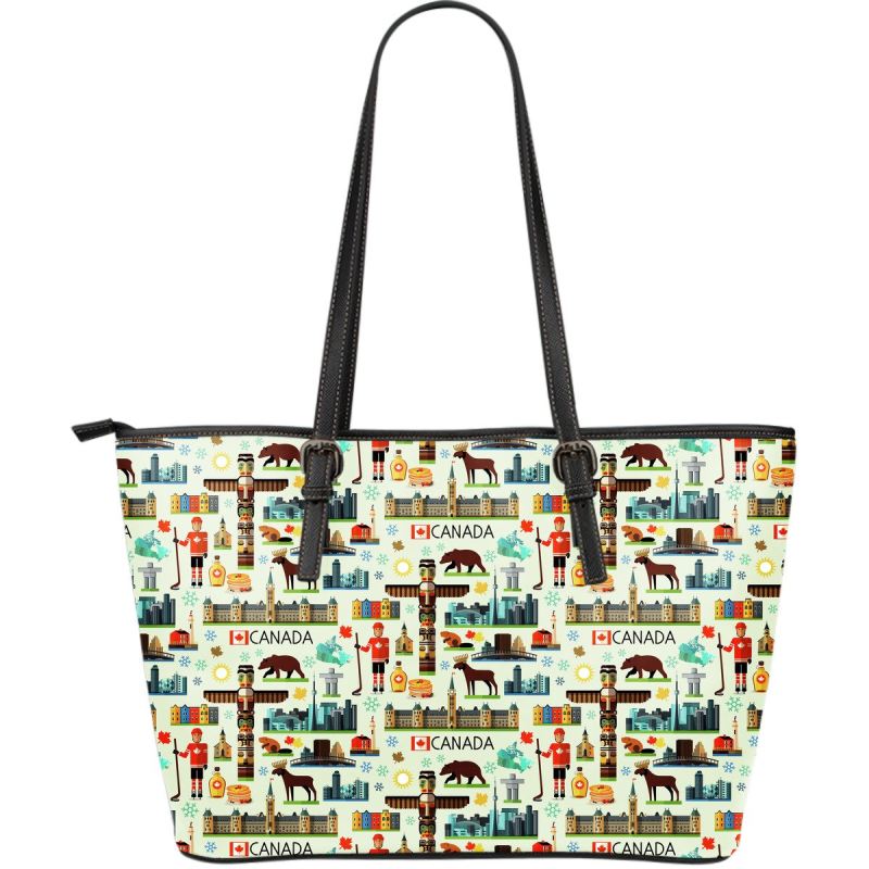 canada-symbols-large-leather-tote-bag