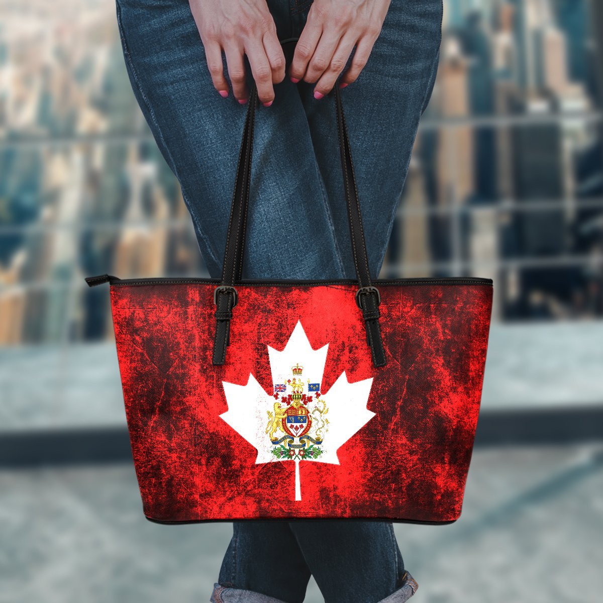 canada-maple-leaf-and-coat-of-arms-large-leather-tote-bag