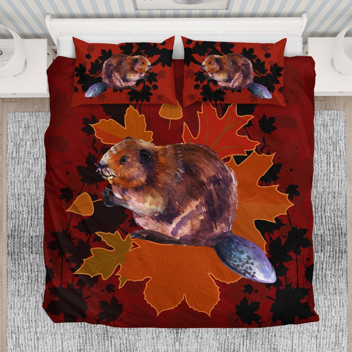 beaver-with-maple-canada-bedding-set