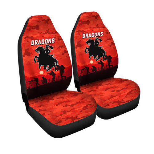 st-george-illawarra-dragons-anzac-2022-car-seat-cover-simple-style-red