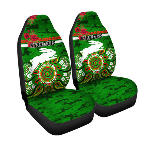 south-sydney-rabbitohs-anzac-2022-car-seat-cover-indigenous-vibes-green