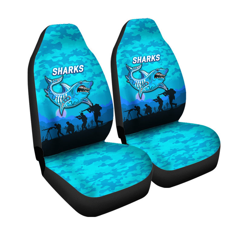 cronulla-sutherland-sharks-anzac-2022-car-seat-cover-simple-style-blue