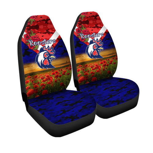sydney-roosters-anzac-2022-car-seat-cover-poppy-flowers-vibes-blue
