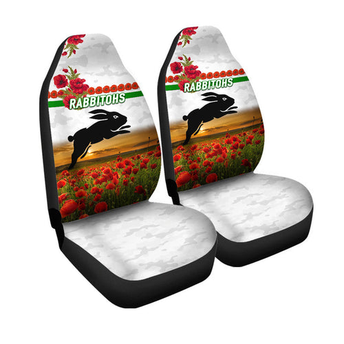 south-sydney-rabbitohs-anzac-2022-car-seat-cover-poppy-flowers-vibes-white