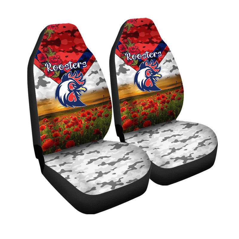 sydney-roosters-anzac-2022-car-seat-cover-poppy-flowers-vibes-white
