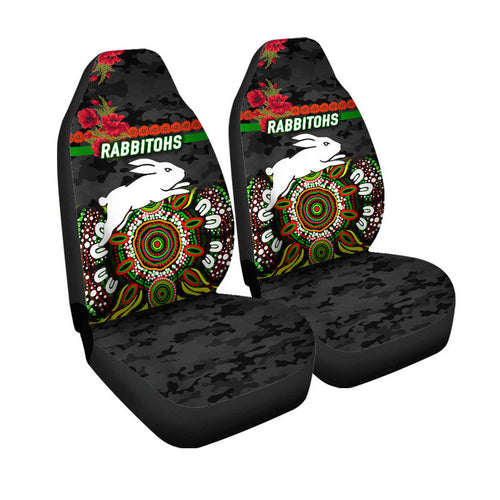south-sydney-rabbitohs-anzac-2022-car-seat-cover-indigenous-vibes-black