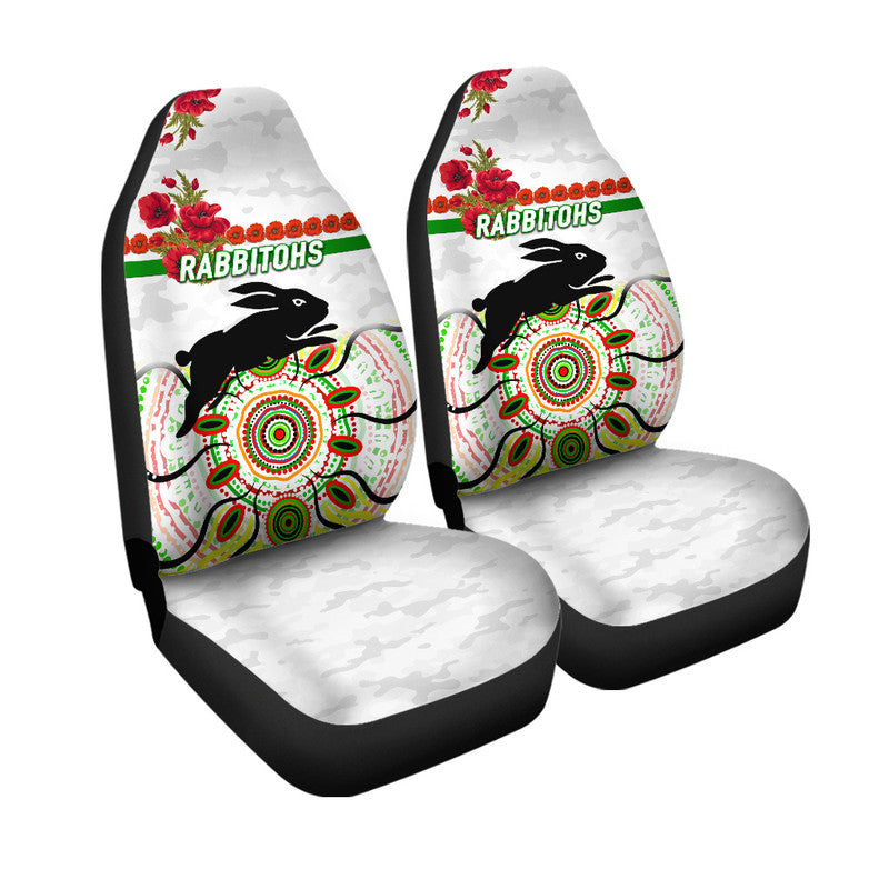 south-sydney-rabbitohs-anzac-2022-car-seat-cover-indigenous-vibes-white