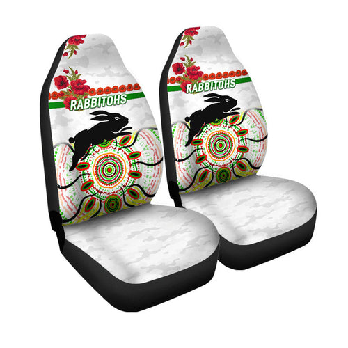 south-sydney-rabbitohs-anzac-2022-car-seat-cover-indigenous-vibes-white