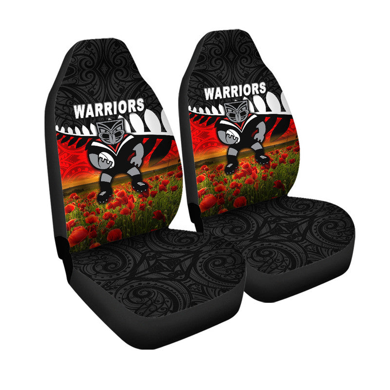 new-zealand-warriors-anzac-2022-car-seat-cover-maori-poppy-flowers-vibes
