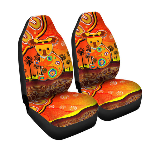 aboriginal-art-koala-car-seat-cover-indigenous-unique-vibes-orange