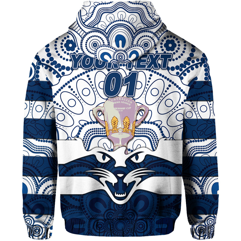 custom-personalised-geelong-cats-indigenous-hoodie-football-2021-premiers-trophy-custom-text-and-number