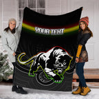 (Custom Personalised) Black Panthers Rugby League Aboriginal Blanket - LT2