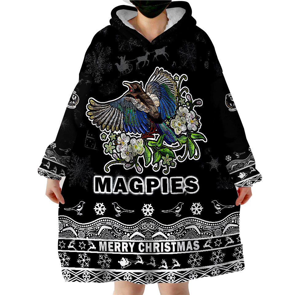 collingwood-pies-unique-winter-season-magpies-merry-christmas-wearable-blanket-hoodie