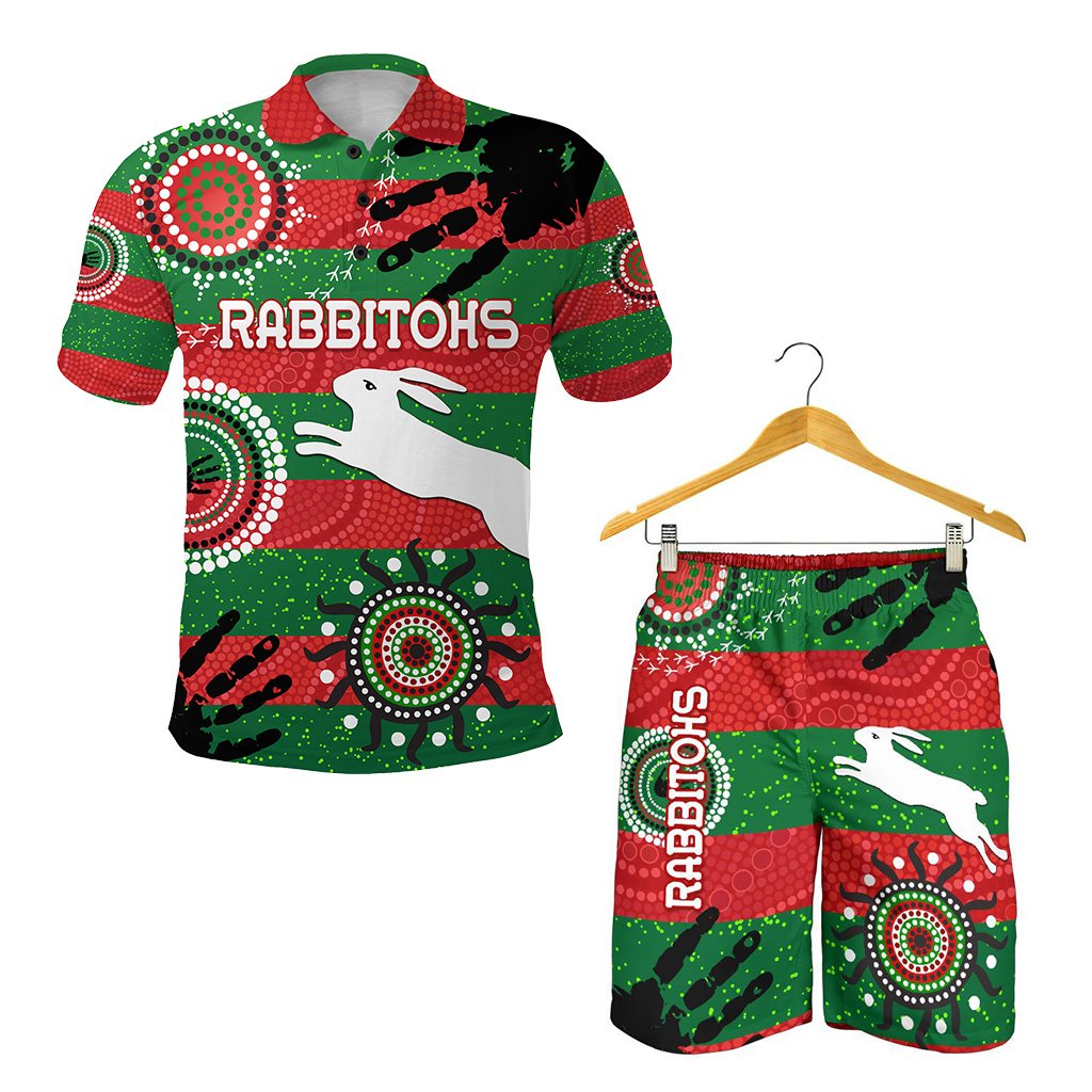 combo-polo-shirt-and-men-short-south-sydney-rabbitohs-indigenous-country-style-no-1