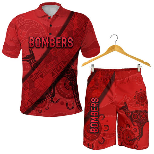 combo-polo-shirt-and-men-short-essendon-indigenous-bombers-red