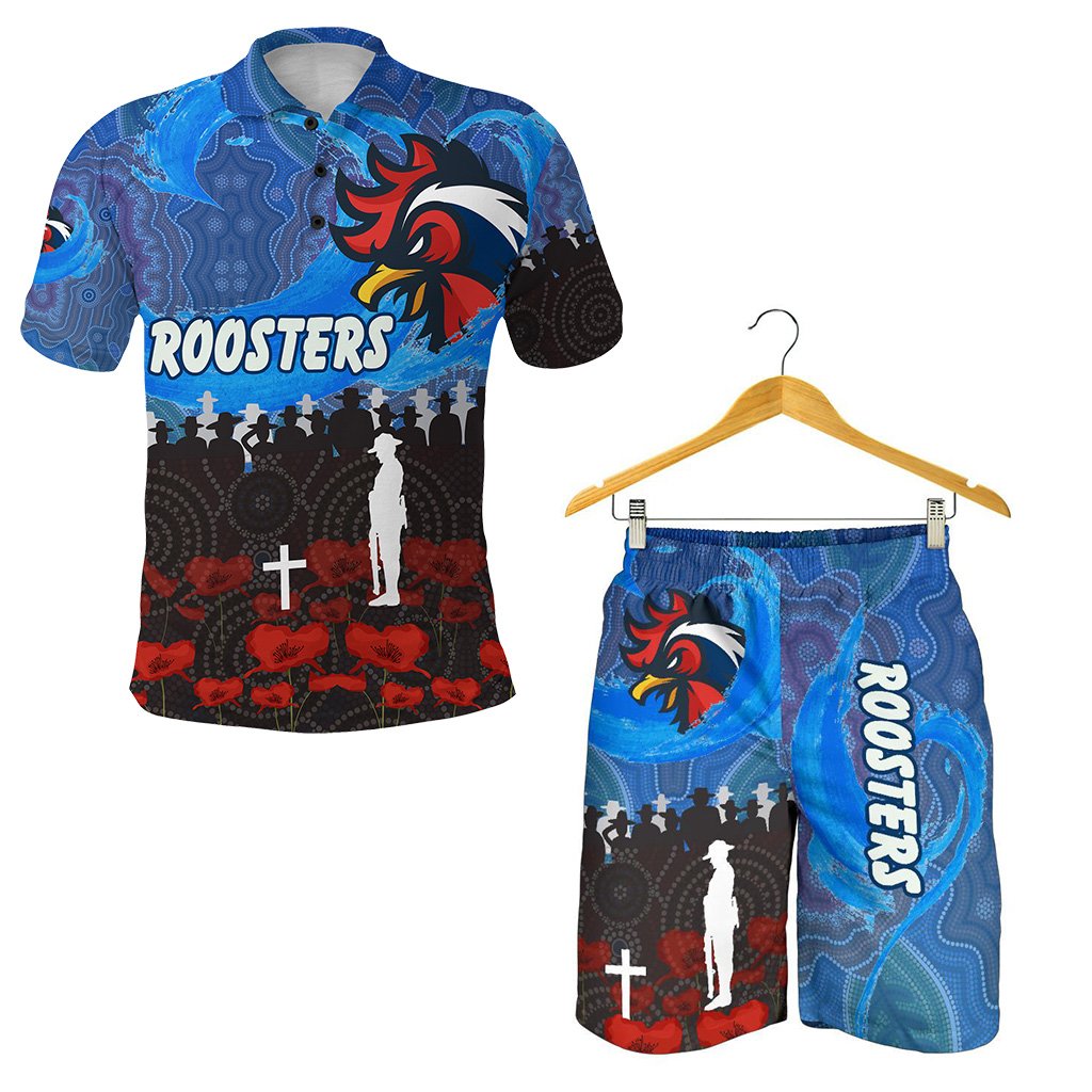 combo-polo-shirt-and-men-short-sydney-roosters-aboriginal-prairie-style