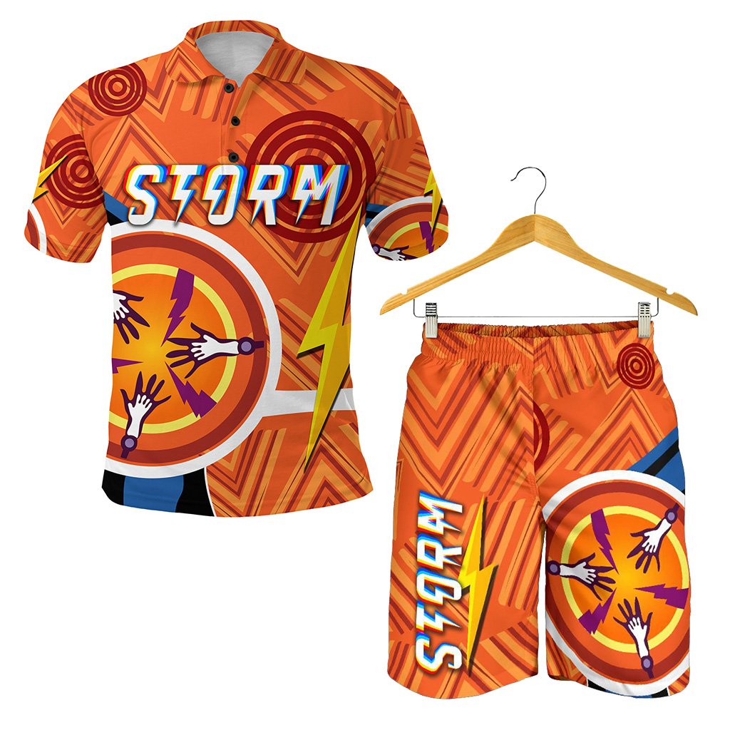 combo-polo-shirt-and-men-short-storm-simple-indigenous-orange
