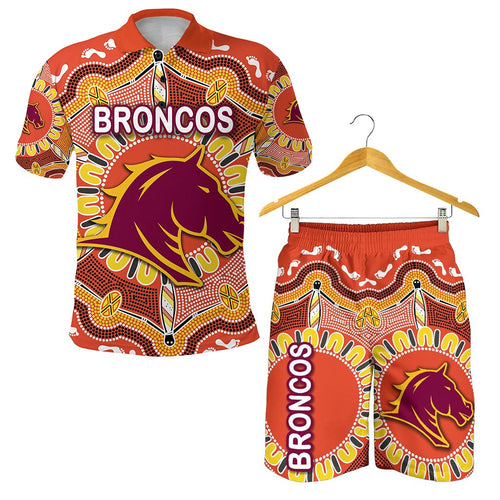 combo-polo-shirt-and-men-short-brisbane-broncos-indigenous-warm-vibes