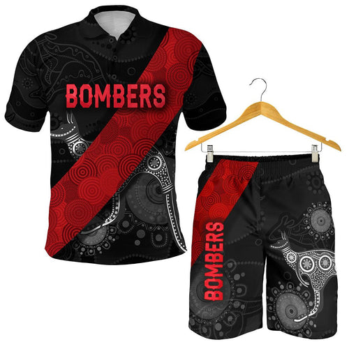 combo-polo-shirt-and-men-short-essendon-indigenous-bombers-black